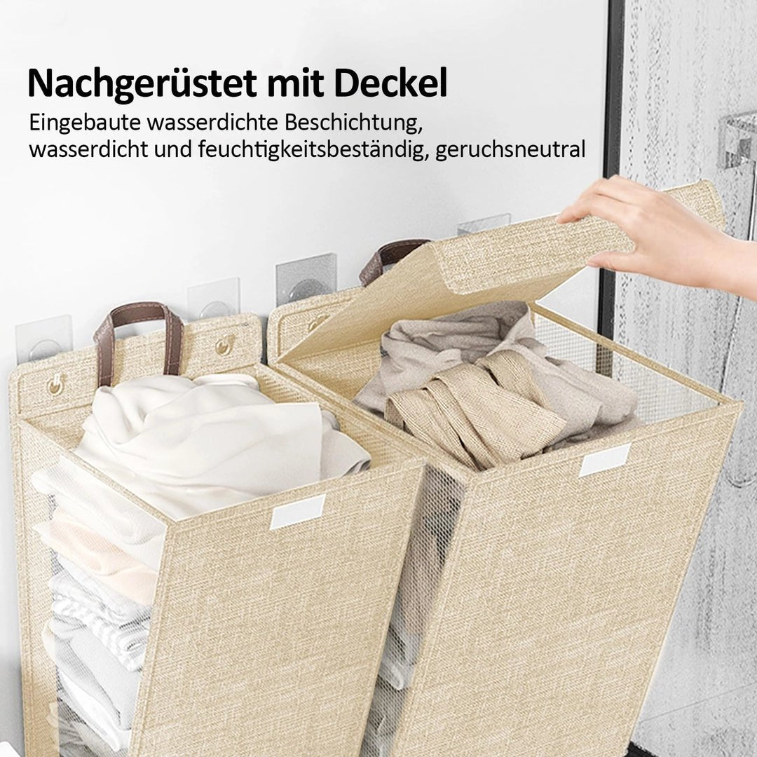 30x Foldable Laundry Basket, Hanging Laundry Basket, Laundry Basket with Lid with Hook - Mystery Deals