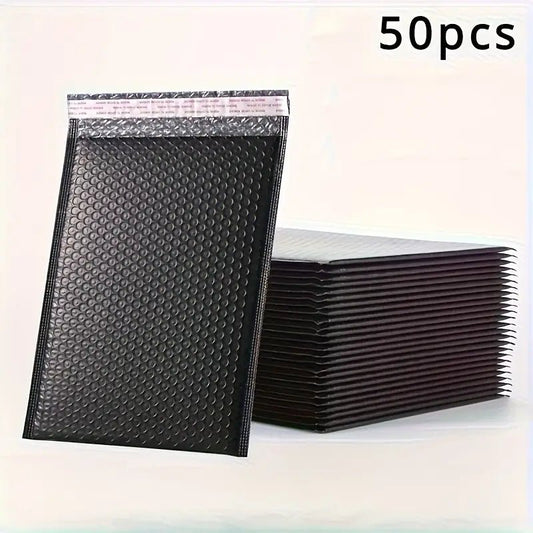 50pcs Black Polyethylene Bubble Mailers, 6.69*4.3 Inches - Mystery Deals